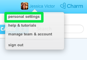 Click on your name, then Personal Settings.